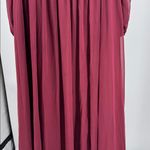 Azazie Norah Cabernet A12 bridesmaid dress sheer long puff sleeves flowy slit Photo 6