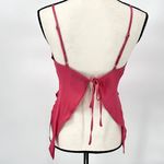 Hazel Boutique‎ Womens Pink Asymmetrical Crop Top Size Medium Photo 5