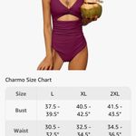 🏷️ Charmo One Piece Swimsuit cut out raspberry color Pink Size XL Photo 2