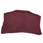 A New Day Womens OSFM Burgundy Knit Dolman Sleeve Collared Poncho Cape Photo 2