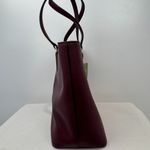 Kate Spade NWT New York Mulberry Red Leather Tote Bag With Gold Hardware & Zip C Photo 3