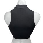 ZARA Black Ribbed Knit Sleeveless Turtleneck Cropped Sweater Vest Top Size XS/S Photo 1