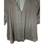 Evereve Audrina Black Satin Blouse Size Small V-Neck Button Front Business GUC Photo 3