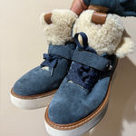 Coach  Urban Hiker Suede Ankle Shearling Cold Weather Boots Blue Size 7.5‎ T Photo 0