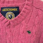 Abercrombie & Fitch Vintage Pink Cable Knit Sweater L Shetland Wool Cashmere Photo 3