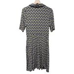 Boden Fixed Wrap Jersey Dress Blue Yellow Peacock Bird Sz US 12 R Stretch Photo 1