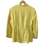 Farm Rio  Bright Yellow Linen Blazer Scalloped Hem‎ Button Front Jacket Photo 5