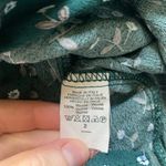 Brandy Melville  Floral Green Tie-Front Blouse Photo 2