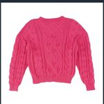 MOTHER DENIM The Jumper Cotton Cable Sweater Misfit S $400 casual knit fall $498 Pink Photo 5