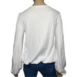 Liviana Conti Womens Size M White Cotton Long Puff Sleeve Round Neck Tee T Photo 5
