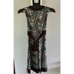 Iz Byer ‎ Women's Brown Retro multi color sleeveless above knee dress size medium Photo 3