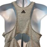 Adidas  Women's Heather Gray Open Back Tank Top Medium Photo 3