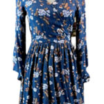 American Eagle Américan eagle outfitters  Floral Blue Wrap Dress Photo 0