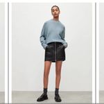 All Saints Lock Wool Blend Cowl Neck Sweater Blue Size Large Asymmetrical Photo 1