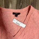 J.Crew Small Relaxed Fit Coral Pink Alpaca Wool Blend V Neck Sweater Preppy Photo 5