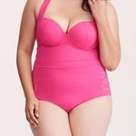 Torrid Hot Pink Lattice Sides One Piece Swimsuit Size 3 Photo 0
