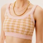 For Love & Lemons NWT  Cher Houndstooth Cropped Tank Sweater Size Small Photo 0