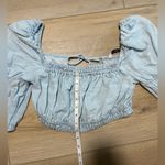 ZARA  Baby Blue Balloon Sleeve Crop Photo 6