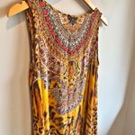 Inoa Sleeveless Silk Tiger Print Studded Maxi Dress Photo 4