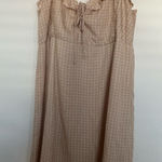 American Eagle  mini dress  Tan Cream Checkers Ruffles Country Festival NWOT XL Photo 0