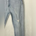 Forever 21 Light wash blue skinny jeans with distressed details Stretch Photo 2