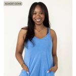 Mineral Washed Onesie Romper for Women in Tan Photo 1