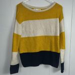 C&C California  Yellow/White/Navy Striped Wool Blend Sweater Size XS Photo 5
