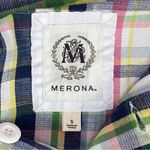 Merona Plaid Cotton Canvas Pullover Hoodie Jacket Pink Blue Small Photo 10