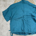 Athleta 100% Linen Playa Tie Top Shortsleeve in Borealis Green Size M Photo 6