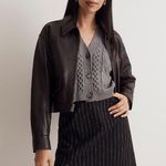 Madewell  Wool-Blend Mini Skirt in Pinstripe Almost Black Women's Size 2 NWT! Photo 0