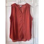 Carolina belle Orange Patterned V-Neck Blouse - Size L Photo 2