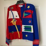 Doncaster  red blue holiday sweater size medium Photo 4
