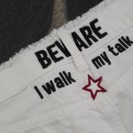 Adika  White Beware I Walk My Talk Frayed Hem Jeans SIZE S Photo 3