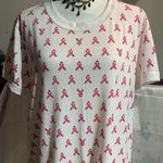 LuLaRoe Liv White with Pink Ribbon Breast Cancer Shirt Photo 2