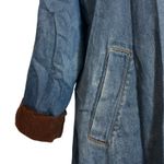 Vintage Womens Denim Corduroy Trench Duster Coat Jacket XL 18/20 Chore Barn Y2K Blue Photo 5