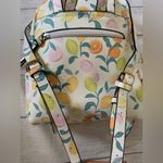 Vibrant Citrus Pattern Women's Faux Leather Backpack from Parfois (Euro brand) Orange Photo 9