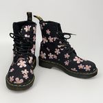 Dr. Martens Doc Martens Page Meadow Canvas Boots Black Pink Floral Flower Women's Size US 5 Photo 0