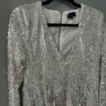 Majorelle NWOT  Ash White Silver Sequin Mini Dress Long Sleeve Size Small Photo 6