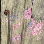 Free People Found Floral Moss Button Down Camp Shirt Olive Green Medium Unisex Photo 5