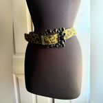 Kathy Van Zeeland Y2K reversible leopard snakeskin rhinestone belt, size large Photo 1