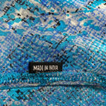 Tolani Silk Blue Snakeskin Print Cutout Mesh Sleeve Blouse Size US Medium Photo 11