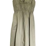 Mod Ref  Sage Green Poplin Sleeveless Midi Dress with Pockets Size Small Photo 0
