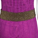 Vintage Bronze Beaded Belt Wooden Buckle Boho Western Festival. Stretch 32” XL Gold Photo 10