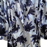 Nic+Zoe Inky Flowers Satin Crepe Single-Button Long Jacket, Adjustable Waist Photo 2