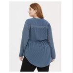 Torrid NWT Emma Dusty Blue Swiss Dot Babydoll Tunic Size 1X Photo 2