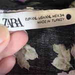 ZARA  Women's 2XL Floral Print Midi Shirt Dress Black Cottagecore‎ With Pockets Photo 6