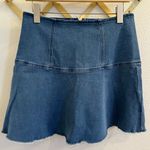 Free People  Highlands Stretch Denim Mini Skirt Blue 10 Photo 6