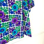 Vintage Top Drawer Newport Beach 70s Groovy Hippie Blouse size 12 Purple Flowers Photo 4