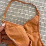 Ribbed Orange Halter Tank Top Photo 2