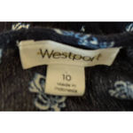 Westport  Women's Navy White Design Short Sleeve Jumpsuit Zips in Back Size‎ 10 Photo 4